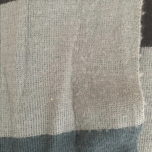 Calvin Klein Scarf Grey Stripe Black 72 X 9.5 Winter Fall - Picture 6 of 12